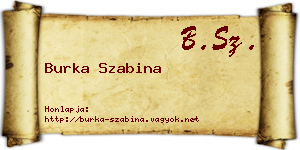 Burka Szabina névjegykártya
